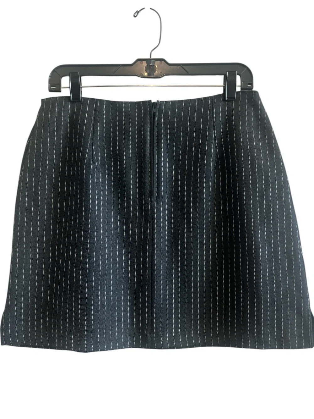 Charcoal Gray Pinstripe A-Line Mini Skirt
